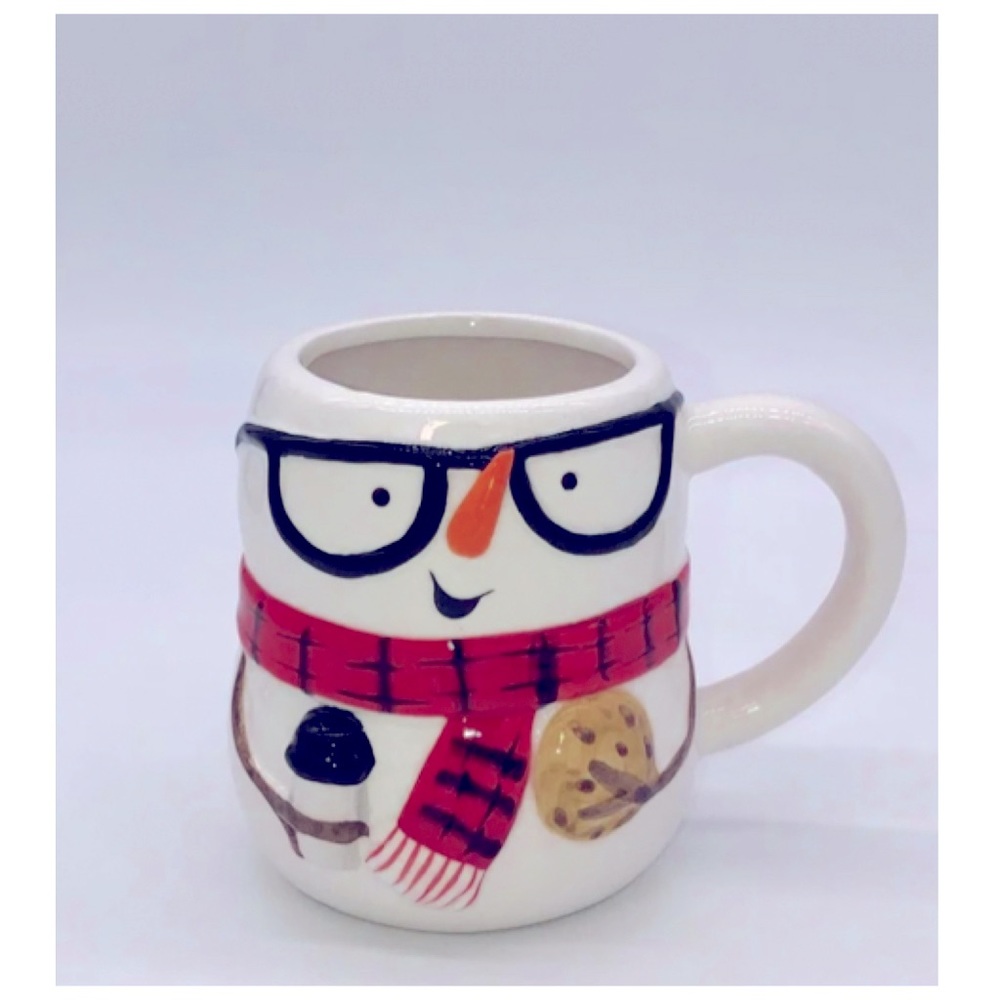 NEW Snowman With Glasses Chocolate Chip Cookie & Hot Cocoa Mug Christmas Nerd